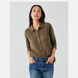 Legend Sweater Shirt in Olive Melange Twill